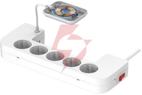 Listwa antyprzepięciowa z zabezpieczeniem energizer 5x schuko 2x usb-a 1x usb-c 2500w 10a kabel 2m