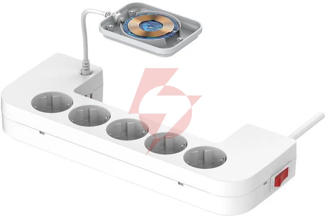 Listwa antyprzepięciowa z zabezpieczeniem energizer 5x schuko 2x usb-a 1x usb-c 2500w 10a kabel 2m