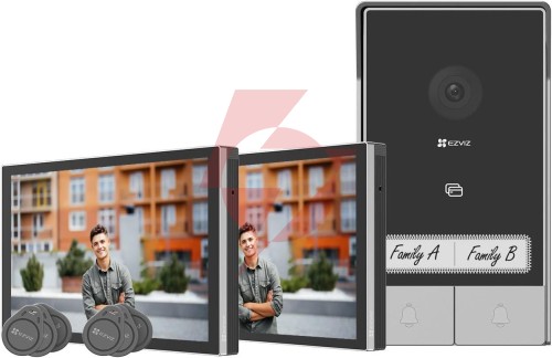 Zestaw wideodomofonowy dwurodzinny ezviz hp7 z dwoma monitorami