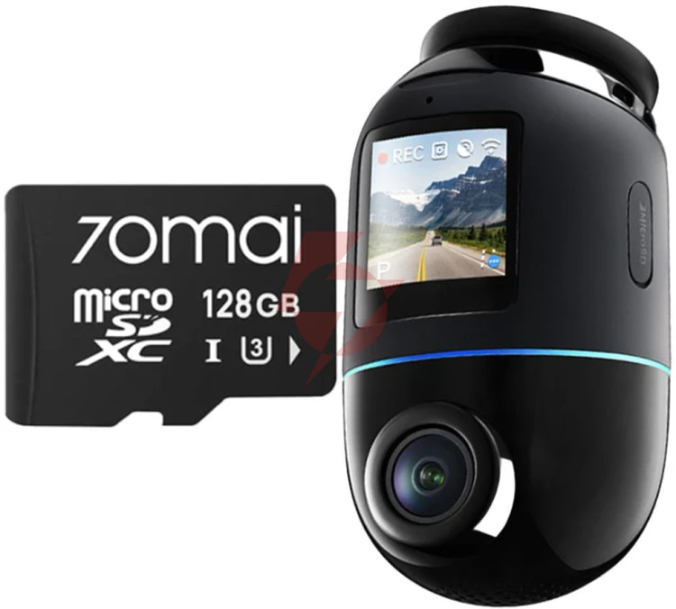 Wideorejestrator 70mai x800 omni 4k/gps/wifi czarny + karta sd 70mai 128gb