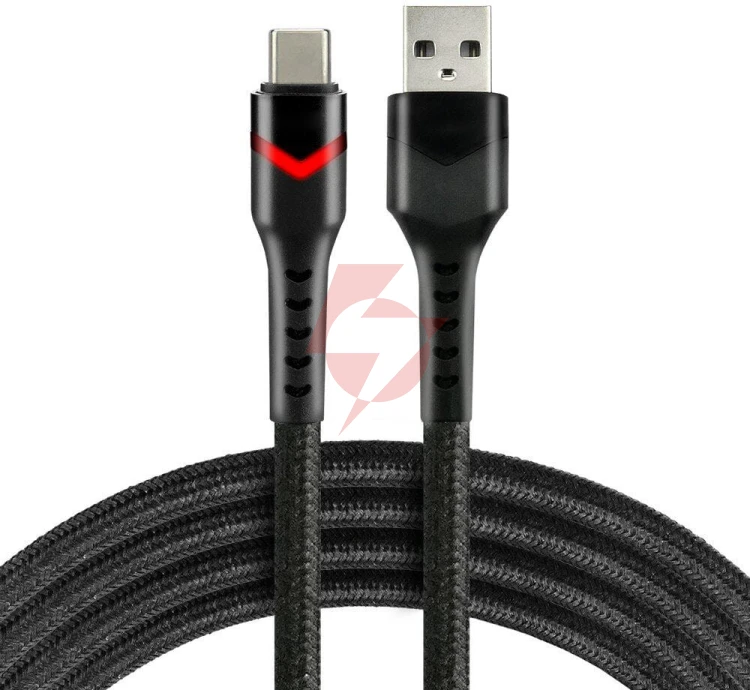 Kabel usb-a / usb-c rgb led everactive cbb-1cbr 100cm 3a