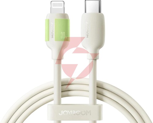Kabel joyroom s-a53 30w usb-c - lightning z fluorescencyjną końcówką 1,2 m - beżowy