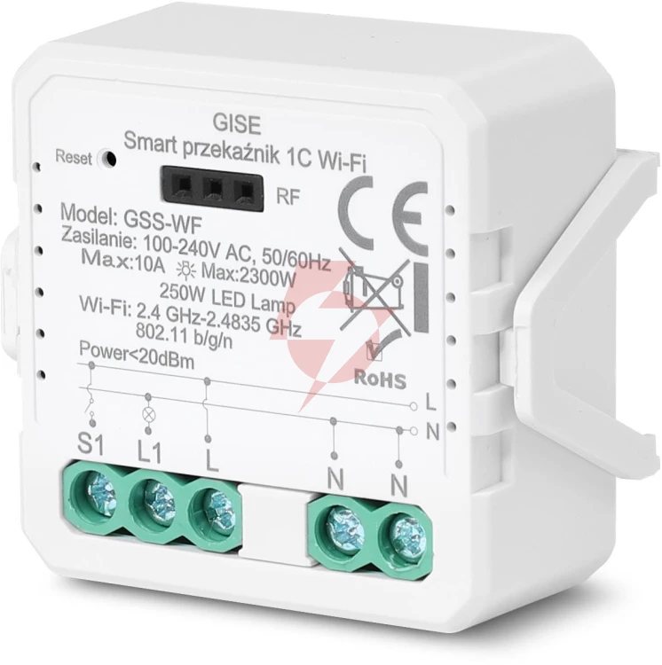 Gise smart pojedynczy moduł przekaźnikowy wifi | tuya | gss-wf