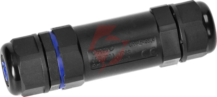 Konektor mufa kablowa prosta m25 ip68, 5x6mm², 450v/30a or-ae-13604