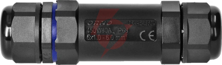 Konektor mufa kablowa prosta m25 ip68, 5x6mm², 450v/30a or-ae-13604