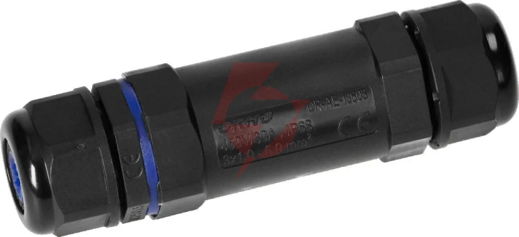 Konektor mufa kablowa prosta ip68, m25, 3x6mm², 450v/30a or-ae-13603