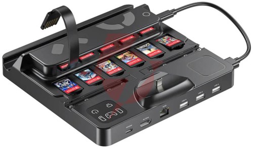 Unitek stacja ładująca switch z przełącznikiem i czytnikiem kart do gier