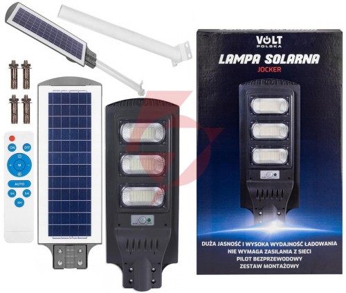 Lampa solarna volt polska jocker 120 + panel 12w + 12.000mah + pilot