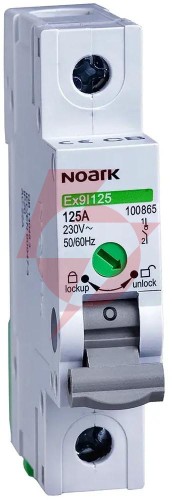 Rozłącznik izolacyjny, szer. 1 moduł, 1p, 63a, ex9i125 1p 63a noark 100864