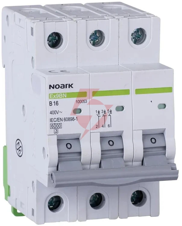 Wyłącznik nadprądowy 6 ka, c, 16a, 3p, ex9bn 3p c16 noark 100143