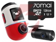 Wideorejestrator 70mai x800 omni 4k/gps/wifi dual czerwony + karta sd 70mai 128gb