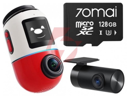 Wideorejestrator 70mai x800 omni 4k/gps/wifi dual czerwony + karta sd 70mai 128gb