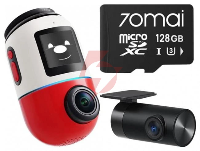 Wideorejestrator 70mai x800 omni 4k/gps/wifi dual czerwony + karta sd 70mai 128gb
