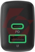Ładowarka sieciowa greencell powersource duo30 30w 1xusb-c 1xusb-a pd 3.0 qc 4.0+ czarna