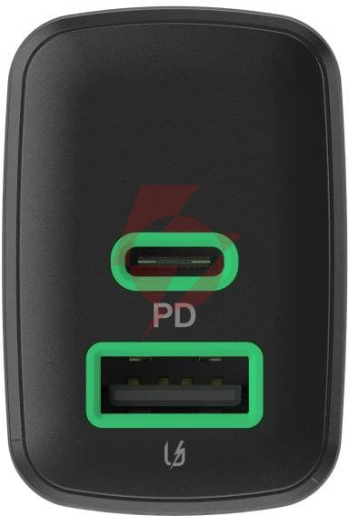 Ładowarka sieciowa greencell powersource duo30 30w 1xusb-c 1xusb-a pd 3.0 qc 4.0+ czarna