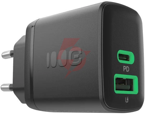 Ładowarka sieciowa greencell powersource duo30 30w 1xusb-c 1xusb-a pd 3.0 qc 4.0+ czarna