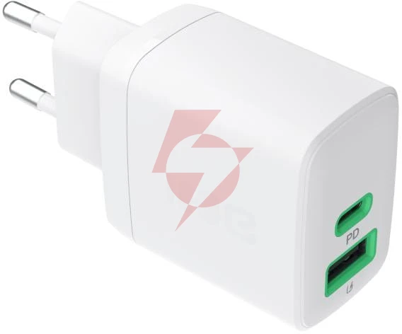 Ładowarka sieciowa greencell powersource duo30 30w 1xusb-c 1xusb-a pd 3.0 qc 4.0+ biała