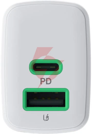 Ładowarka sieciowa greencell powersource duo30 30w 1xusb-c 1xusb-a pd 3.0 qc 4.0+ biała