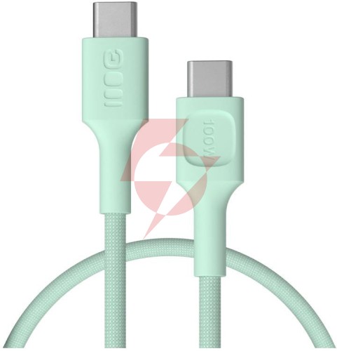 Kabel usb-c / usb-c greencell powerstream 30cm pd 100w zielony w oplocie