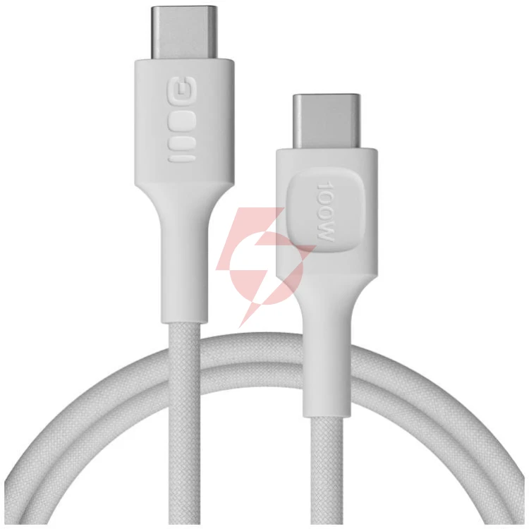 Kabel usb-c / usb-c greencell powerstream 120cm pd 100w biały w oplocie