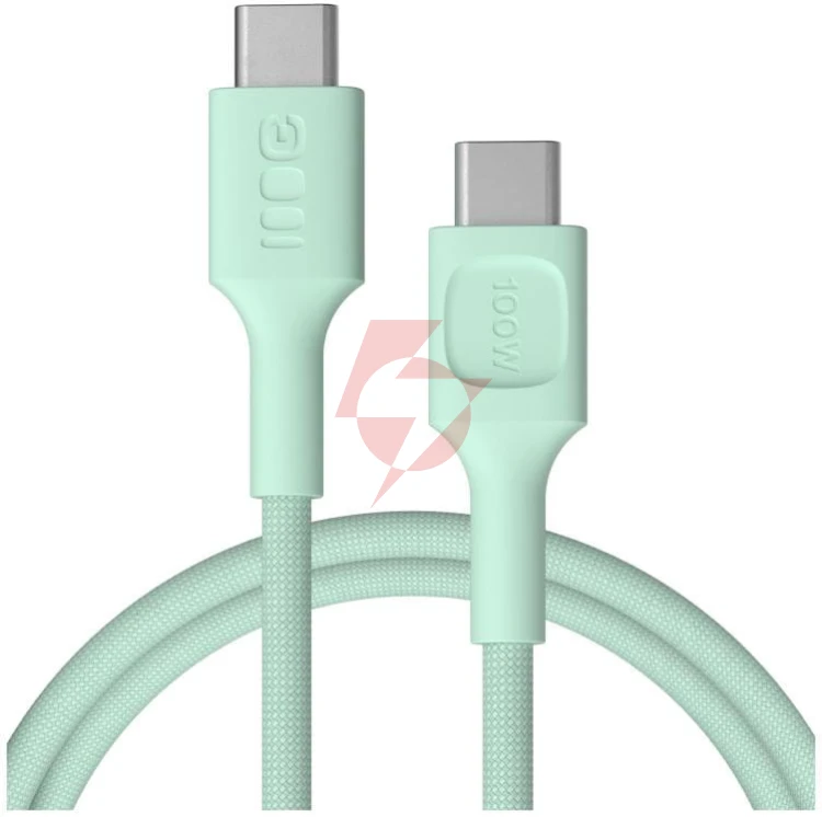 Kabel usb-c / usb-c greencell powerstream 120cm pd 100w zielony w oplocie