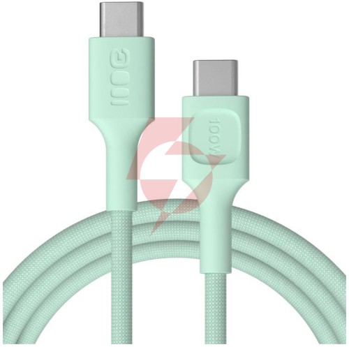 Kabel usb-c / usb-c greencell powerstream 200cm pd 100w zielony w oplocie