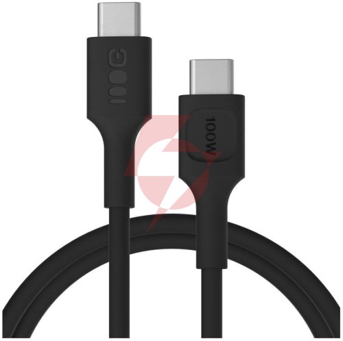 Kabel usb-c / usb-c greencell powerflex 120cm pd 100w czarny silikonowy