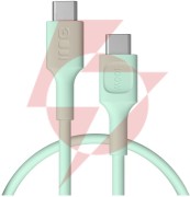 Kabel usb-c / usb-c greencell powerflex 30cm pd 100w zielony silikonowy