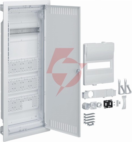 Rozdzielnica hybrydowa podtynkowa, 1 x12modułów, 3x płyta montażowa, 1x gniazdo 230v, hager volta hy