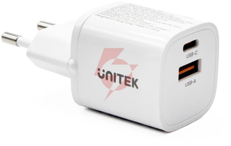 Ładowarka sieciowa unitek 33w biała (usb-a, usb-c)
