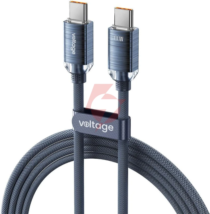Kabel usb-c / usb-c voltage purecrystal 100w pd 200cm niebieski