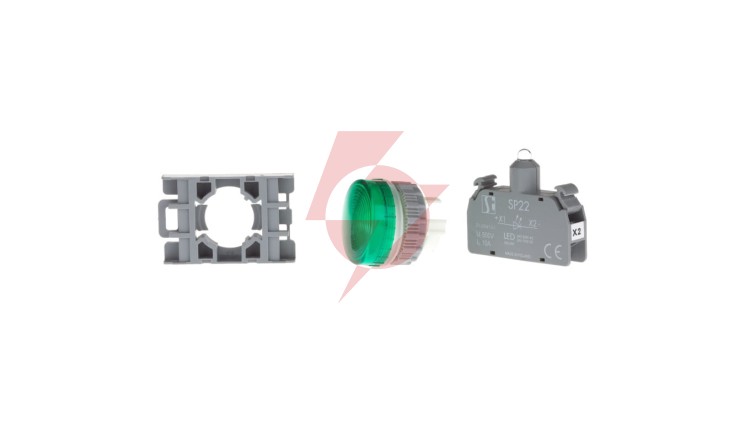 Lampka sygnalizacyjna 22mm zielona 24-230V AC/DC SP22-LZ-LED-UNIAC/DC