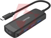 Unitek aktywny hub usb-c 3*usb-a 3.1, hdmi 4k@30hz
