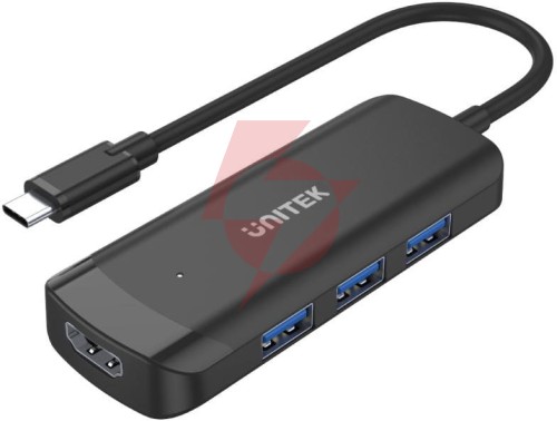 Unitek aktywny hub usb-c 3*usb-a 3.1, hdmi 4k@30hz