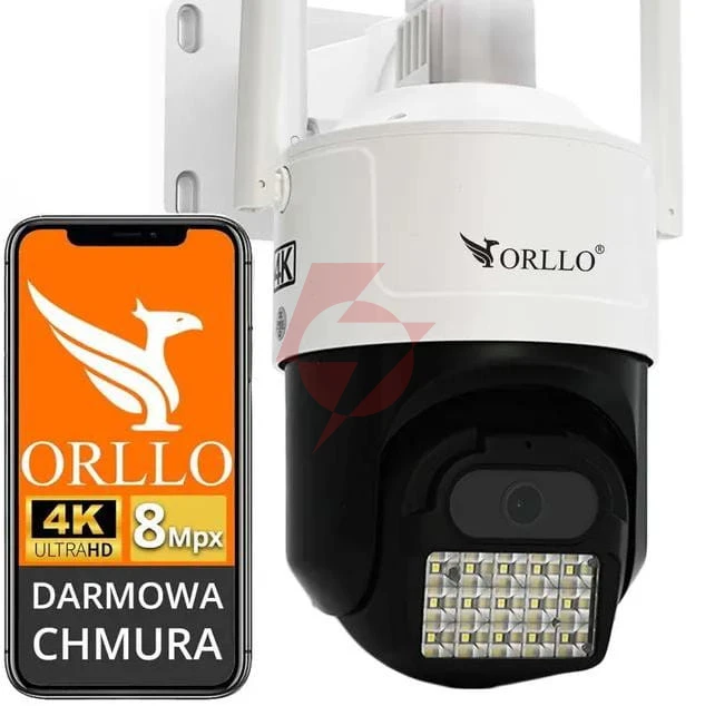 Kamera ip orllo z17 ultra 4k zewnętrzna obrotowa gsm na kartę sim 8mpx