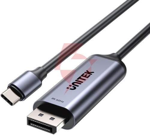 Adapter unitek 8k usb-c do displayport 1,5m - przewód dwukierunkowy