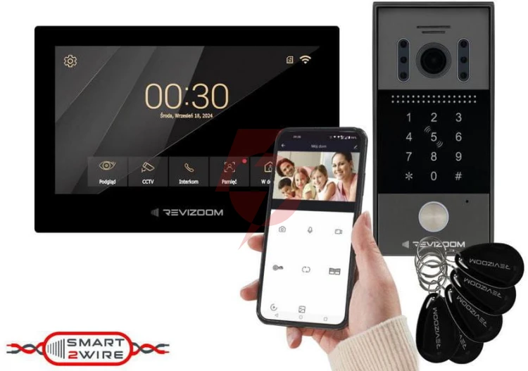 Wideodomofon revizoom rm-t273hd black/rc-212hd-ck1