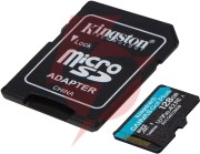 Karta pamięci microsd 128gb kingston canvasgo! plus 200mb/s a2 u3 v30 + adapter