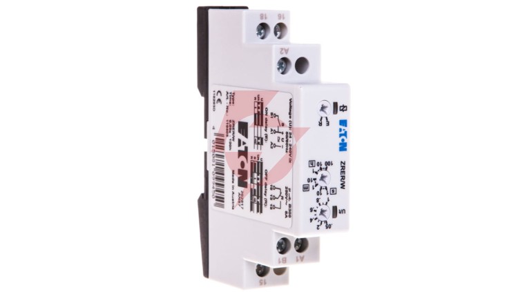 Przekaźnik czasowy 1P 8A 1sek-100h 24-230V AC/DC opóźnione załączenie/wyłączenie ZRER/W 110405