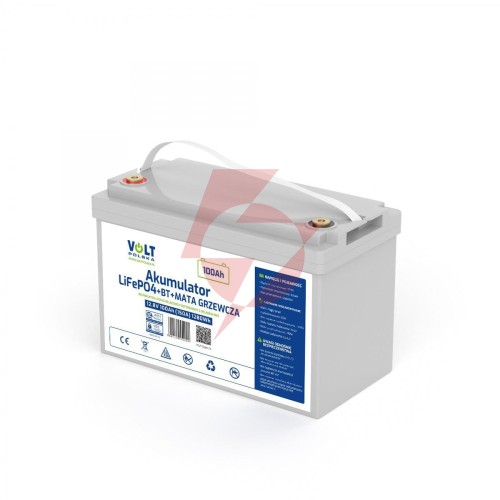 Akumulator volt polska lifepo4 12,8v 100 ah (150a) + bms + bluetooth + mata grzewcza