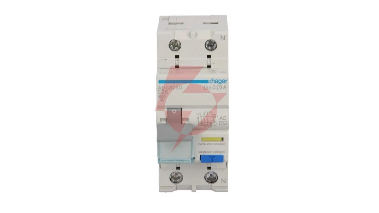 Wyłącznik różnicowo-nadprądowy RCBO 2P C25A 0,03A Typ AC ADC975D
