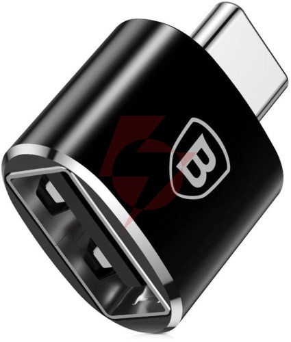 Adapter / przejściówka z usb-a (żeński) na usb-c (męski), baseus mini, czarny