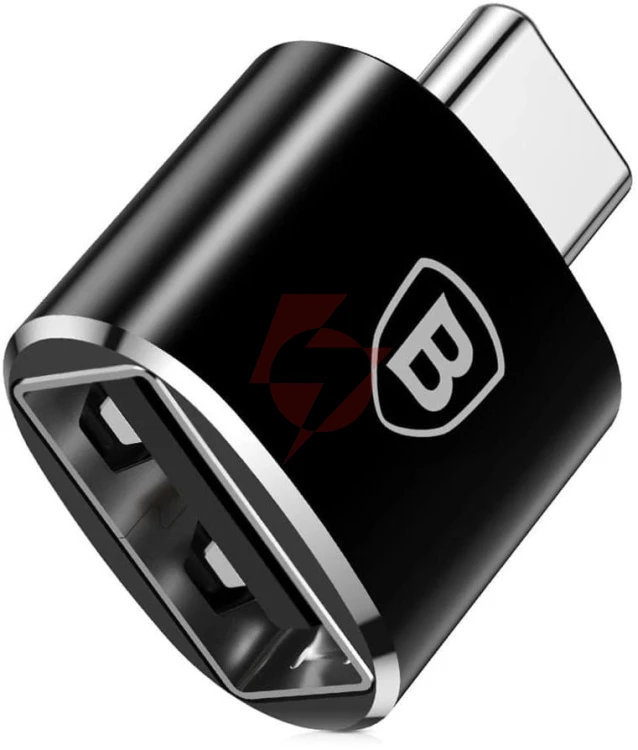 Adapter / przejściówka z usb-a (żeński) na usb-c (męski), baseus mini, czarny