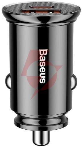 Ładowarka samochodowa baseus circular 30w 5a usb-c, usb-a, czarna