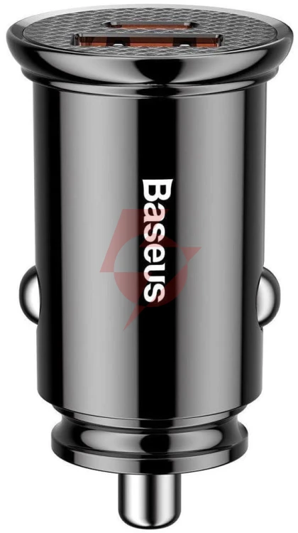 Ładowarka samochodowa baseus circular 30w 5a usb-c, usb-a, czarna