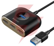 Hub baseus square usb-a do 1x usb-a 3.2 gen 1 / 3x usb 2.0 z kablem 1m - czarny