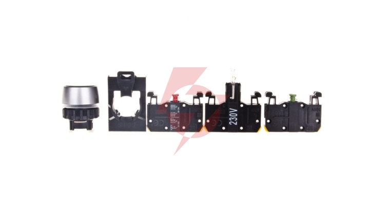 Przycisk sterowniczy 22mm zielony 1Z 1R z samopowrotem z podświetleniem ST22-KLZ-11-230-BA9S\.