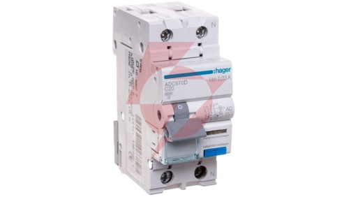 Wyłącznik różnicowo-nadprądowy RCBO 1P+N C20A 0,03A 6kA Typ AC ADC970D