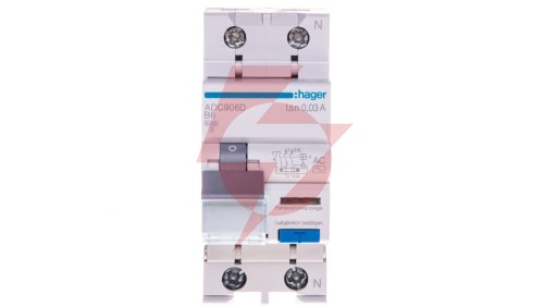 Wyłącznik różnicowo-nadprądowy RCBO 2P B6A 0,03A Typ AC ADC906D
