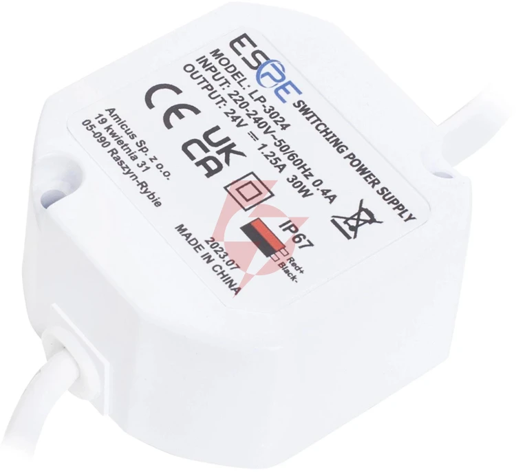 Zasilacz impulsowy dopuszkowy hermetyczny espe lp-3024 24v/30w/1.25a